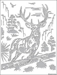 Buck Elk custom waterjet aluminum design panel for security door in PNW